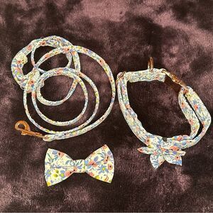 3 Piece Dog Walk Set Collar Leash Bow Tie NEW. Size Large